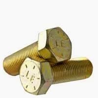 1-8 X 2 YELLOW ZINC FINISH STEEL GRADE 9 HEX HEAD CAP SCREW